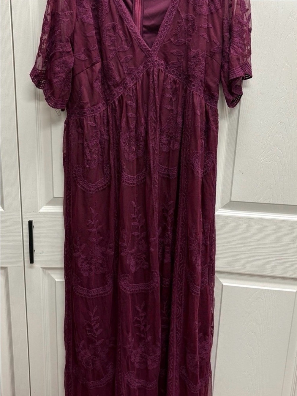 Pinkblush Plum Lace Maxi Dress